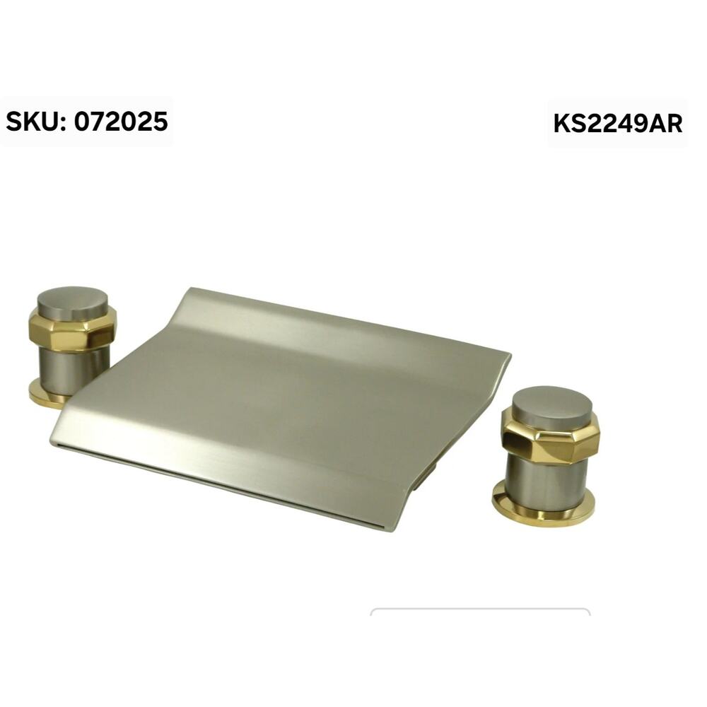 KS2249AR Milano 3-Hole Deck Mount Roman Tub Faucet, Br Nickel/Pol Brass